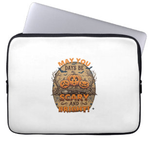 Housse Pour Ordinateur Portable Citrouilles effrayantes et lumineuses d'Halloween