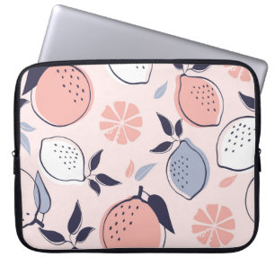 Housse Pour Ordinateur Portable Citrus Abstrait Motif de citron et d'oranges en Pa