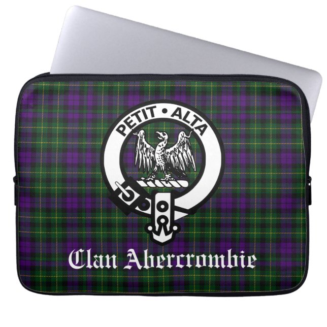 Housse Pour Ordinateur Portable Clan écossais Abercrombie Crest & Tartan (Devant)