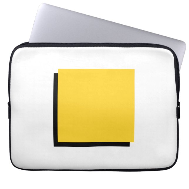 Housse Pour Ordinateur Portable Classique Bauhaus Design Carré jaune (Devant)