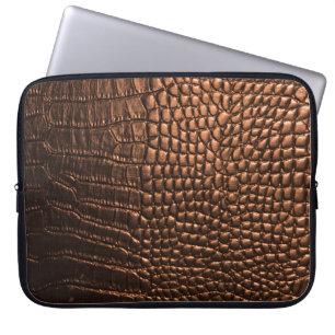 Housse Pour Ordinateur Portable Closeup : crocodile texture cuir.