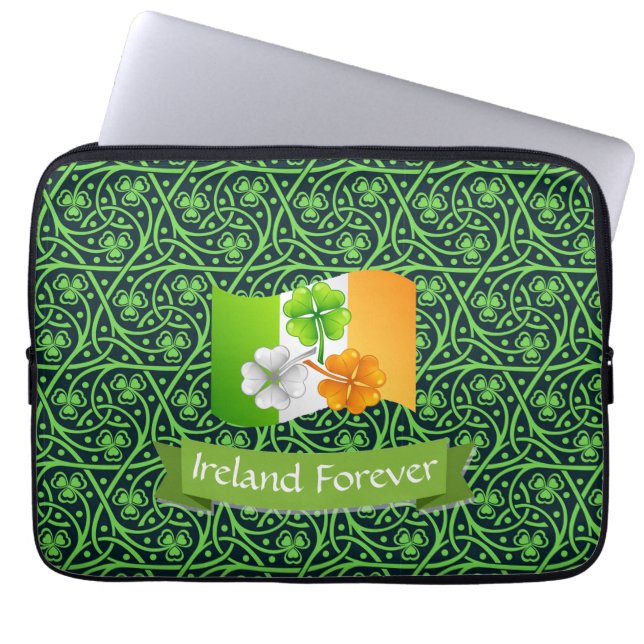 Housse Pour Ordinateur Portable Clover celtique irlandais (Devant)