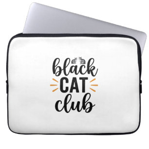 Housse Pour Ordinateur Portable Club Chat Noir Design Vectoriel Amateur de Chat Vi
