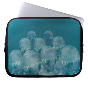 Housse Pour Ordinateur Portable code binaire, homme et communications numériques.