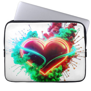 Housse Pour Ordinateur Portable Cœur de la Saint-Valentin éclatant d'amour vrai su
