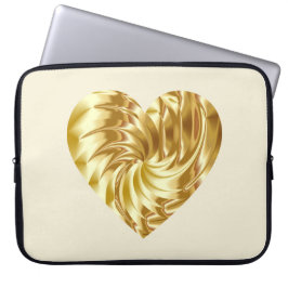 Housse Pour Ordinateur Portable Coeur d'or (forme d'or de l'amour)