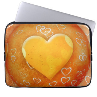 Housse Pour Ordinateur Portable Coeur jaune