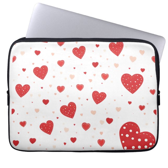 Housse Pour Ordinateur Portable coeur rouge (Devant)