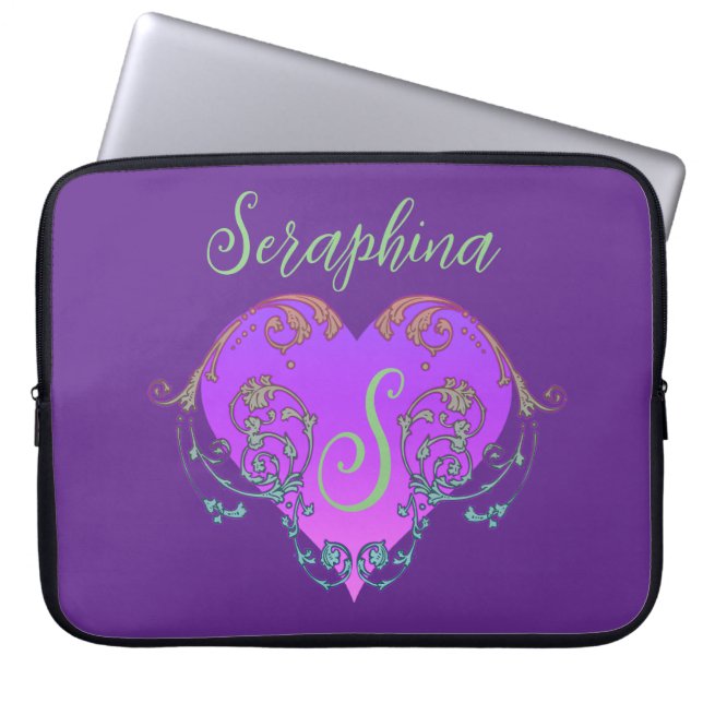 Housse Pour Ordinateur Portable Coeur Whimsical personnalisé (Devant)