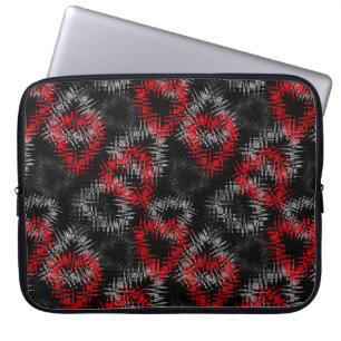 Housse Pour Ordinateur Portable Coeurs brisés rouge et gris sur arrière - plan noi