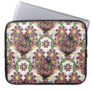 Housse Pour Ordinateur Portable Coeurs colorés, Motif romantique sans couture.