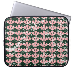 Housse Pour Ordinateur Portable Coeurs gronces et fleurs motif.