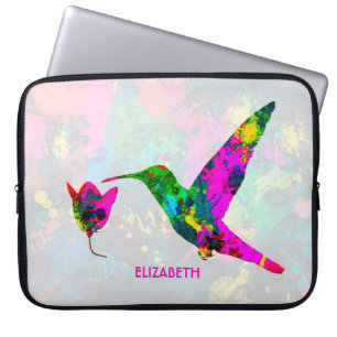 Housse Pour Ordinateur Portable Colibri Abstrait psychédélique coloré