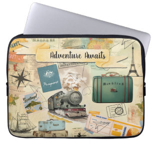 Housse Pour Ordinateur Portable Collage Vintage voyage