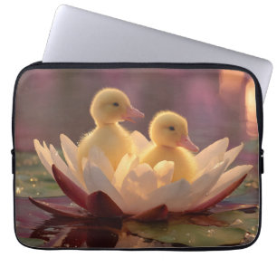 Housse Pour Ordinateur Portable Colliers adorables dans une fleur de lys d'eau