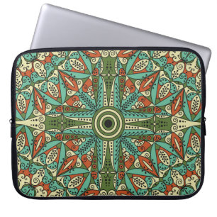 Housse Pour Ordinateur Portable Coloré Arabesque ethnique : Ornement Vintage