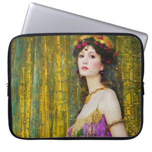 Housse Pour Ordinateur Portable Coloré Klimt Style Collage Portrait d'une femme