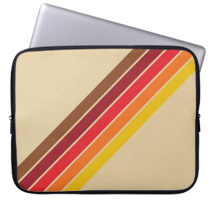 Housse Pour Ordinateur Portable Coloré les années 70 80s Retro Racing Stripes
