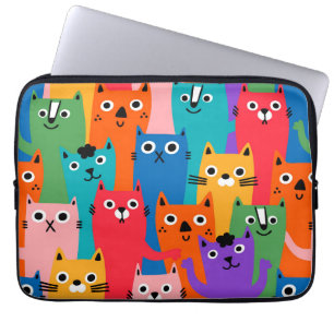 Housse Pour Ordinateur Portable Colorful cats