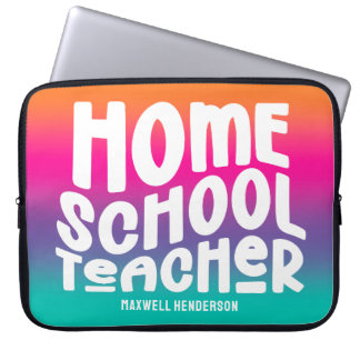 Housse Pour Ordinateur Portable Colorful Ombre Homeschool Teacher Text Design