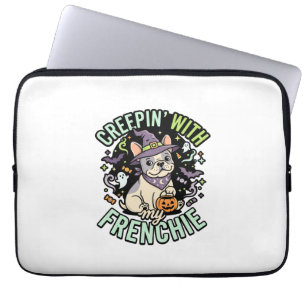 Housse Pour Ordinateur Portable Compagnon effrayant de bouledogue français d'Hallo