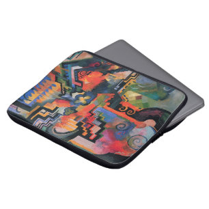 Housse Pour Ordinateur Portable Composition colorée par August Macke, Art Vintage