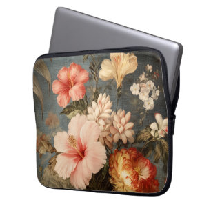 Housse Pour Ordinateur Portable Composition florale vintage vibrante