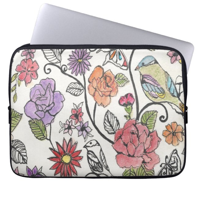 Housse Pour Ordinateur Portable Conception de Bloomsbury sur un Manche Ordinateur  (Devant)