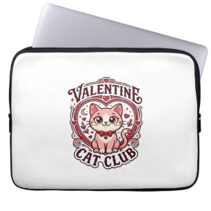 Housse Pour Ordinateur Portable Conception de chat drôle de la Saint-Valentin - Ch