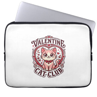 Housse Pour Ordinateur Portable Conception de chat drôle de la Saint-Valentin - Ch