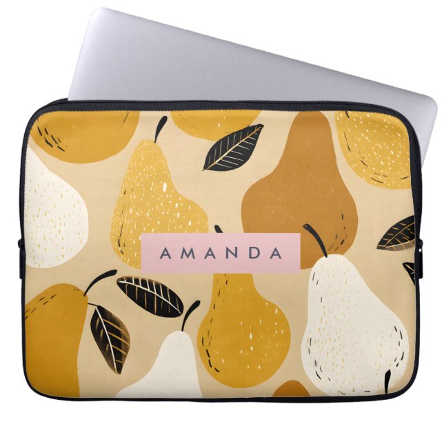 Housse Pour Ordinateur Portable Conception de fruits de poire d'automne personnali (Devant)