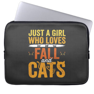 Housse Pour Ordinateur Portable Conception de la fête des chats d'automne Hallowee