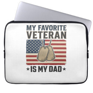 Housse Pour Ordinateur Portable Conception de médailles patriotiques pour papa vét