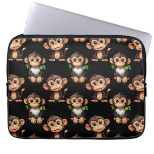 Housse Pour Ordinateur Portable Conception de motif singe noir