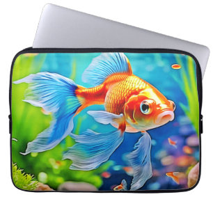 Housse Pour Ordinateur Portable Conception de poisson d'or coloré à réservoir