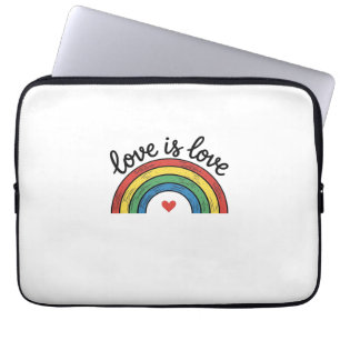 Housse Pour Ordinateur Portable Conception de t-shirt à coeur arc-en-ciel vintage