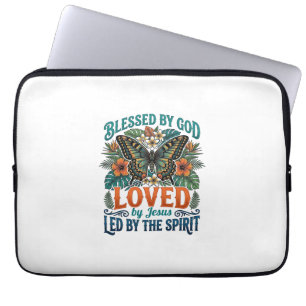 Housse Pour Ordinateur Portable Conception de T-Shirt Chrétien Papillon Bénie_1