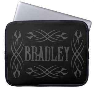 Housse Pour Ordinateur Portable Conception de tatouage tribal foncé sur personnali