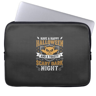 Housse Pour Ordinateur Portable Conception de vecteur de nuit sombre effrayant Hal