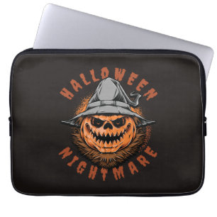 Housse Pour Ordinateur Portable Conception d'épouvantail de citrouille d'Halloween