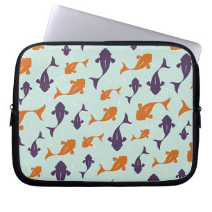 Housse Pour Ordinateur Portable Conception orange de motif d'Aqua de la cuvette  