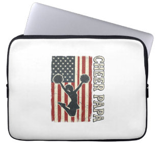 Housse Pour Ordinateur Portable Conception vintage de drapeau USA Cheer Papa_1