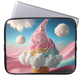 HOUSSE POUR ORDINATEUR PORTABLE CONNEXION DE CRÈME DE GLACE IMAGINAIRE PASTEL