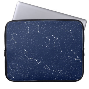 Housse Pour Ordinateur Portable Constellations Zodiac avec ciel étoilé bleu foncé