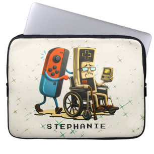 Housse Pour Ordinateur Portable Contrôle de jeu rétro drôle de respect de vos aîné