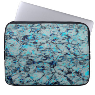 Housse Pour Ordinateur Portable Cool, art numérique moderne d'aquarelle bleue