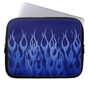 Housse Pour Ordinateur Portable Cool Blue Racing Flames Pin Stripes