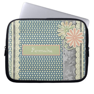 Housse Pour Ordinateur Portable Cool élégant Pois dentelle et marguerites Personna