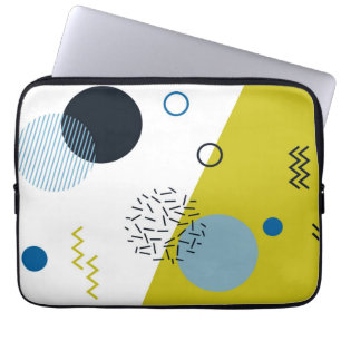 Housse Pour Ordinateur Portable Cool, tendance, moderne, vert Memphis