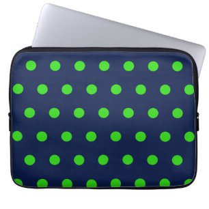 Housse Pour Ordinateur Portable Coque de la tablette Polka Dot (bleu marine et ver